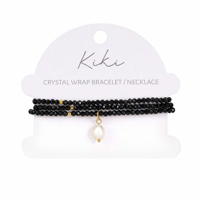 Kiki Crystal Wrap Bracelet / Necklace Obsidian Dream