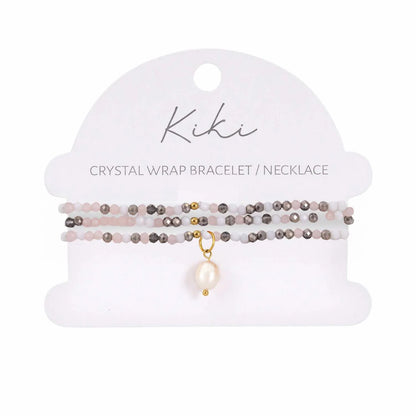 Kiki Crystal Wrap Bracelet / Necklace Pink Aurora