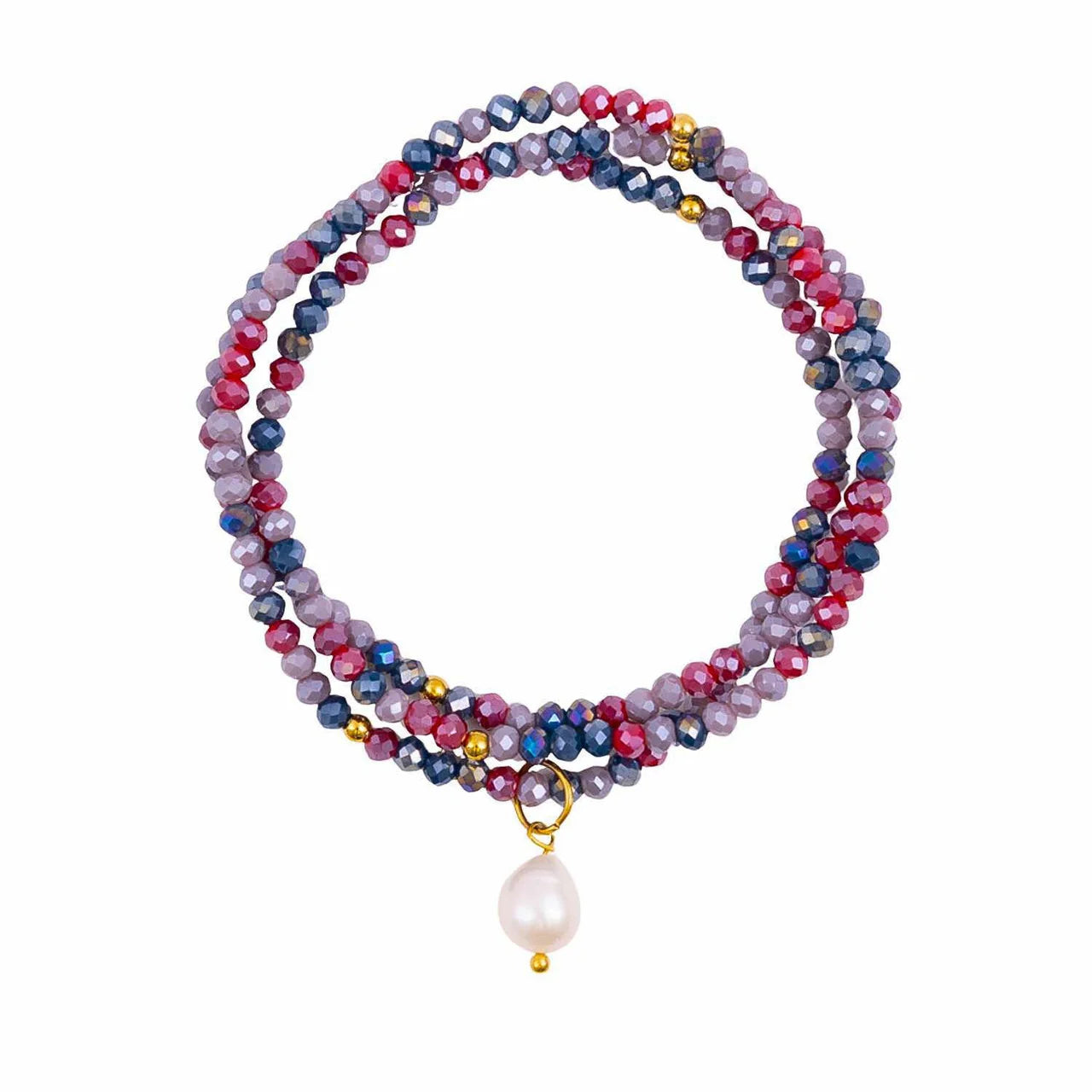 Kiki Crystal Wrap Bracelet / Necklace Purple Haze