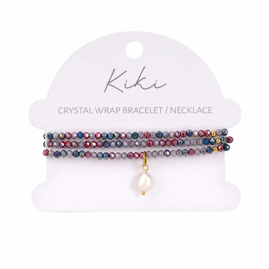 Kiki Crystal Wrap Bracelet / Necklace Purple Haze