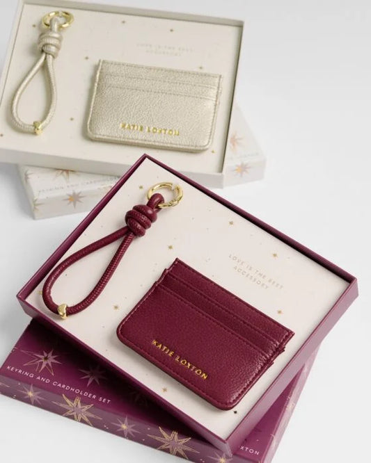 Katie Loxton Gift Boxed Key Ring and Card Holder - Various Colours Available