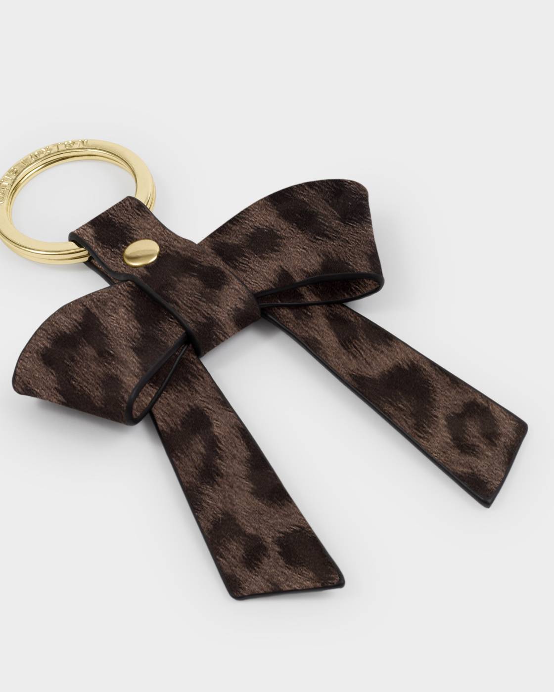 Katie Loxton Gift Boxed Bow-tiful Keyring Chocolate Leopard