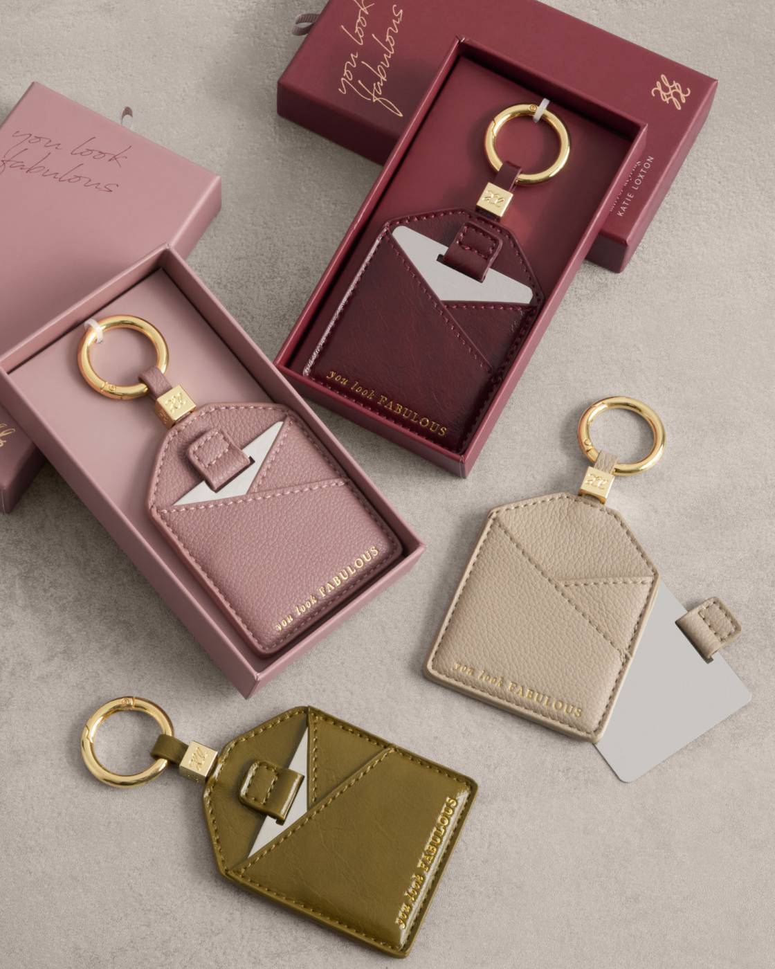 Katie Loxton Gift Boxed Mirror Key Ring - Various colours
