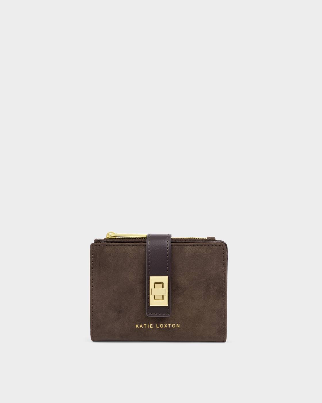 Katie Loxton Orin Twist Lock Purse in Bitter Chocolate