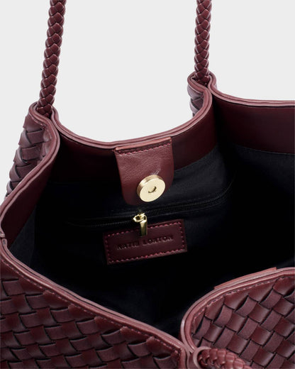 Katie Loxton Nova Woven Tote Bag In Cherry