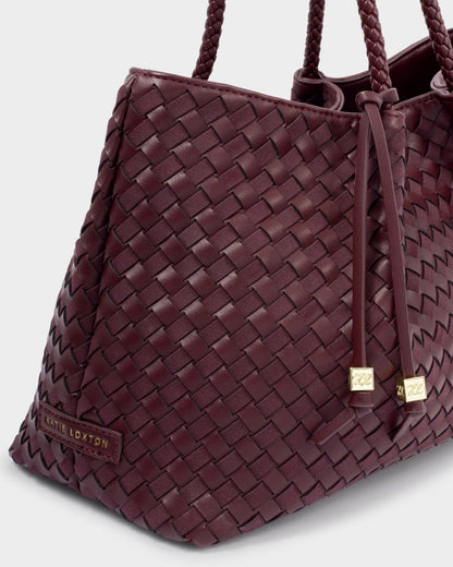 Katie Loxton Nova Woven Tote Bag In Cherry