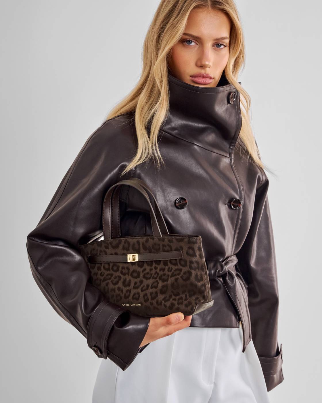 Katie Loxton Orin Cross Body Bag in Chocolate Leopard