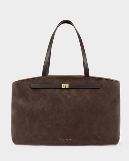 Katie Loxton Orin Twist Lock Shoulder Bag in Bitter Chocolate