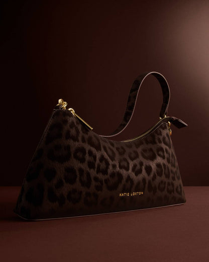 Katie Loxton Miley Small Shoulder Bag in Chocolate Leopard