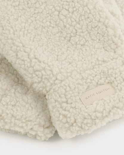 Katie Loxton Teddy Mittens with Strap - Cream