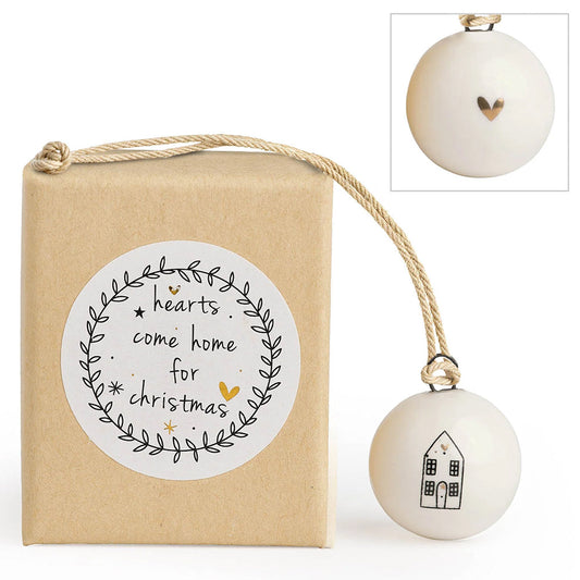 Belly Button Mini Christmas Bauble - Hearts Come Home For Christmas