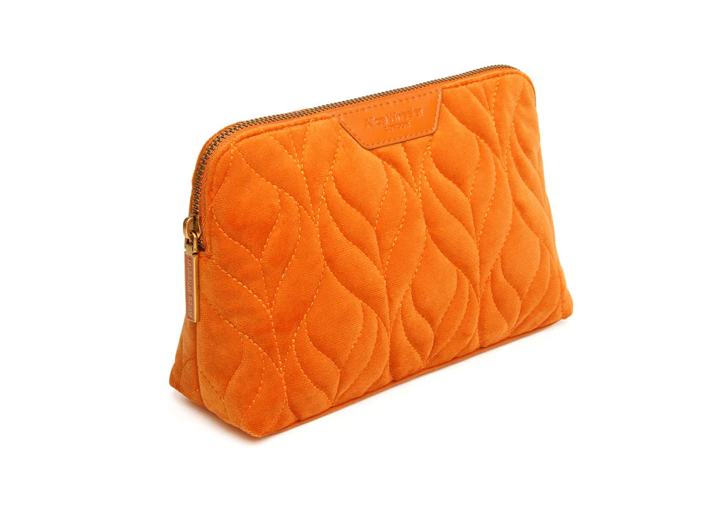 Alice Wheeler Orange Velvet Makeup Bag