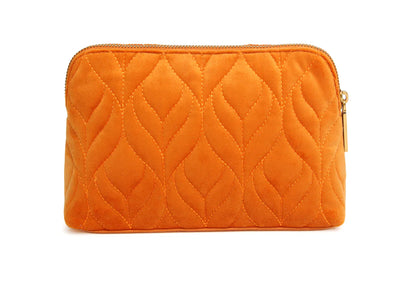 Alice Wheeler Orange Velvet Makeup Bag