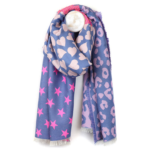 Pom Jacquard Reversible scarf