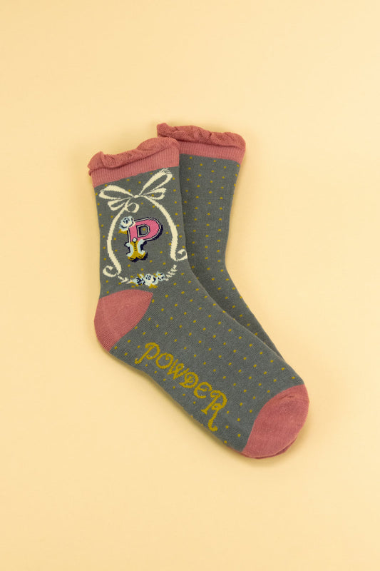 Powder Initial Socks - P