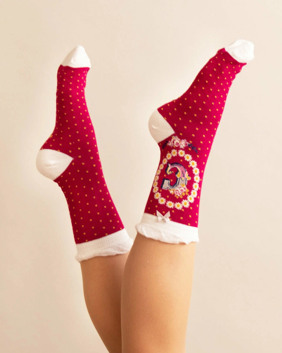 Powder Initial Socks - C