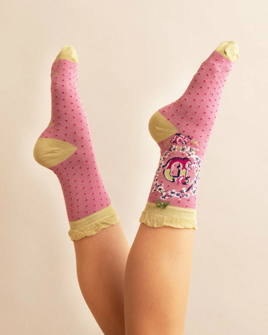 Powder Initial Socks - D