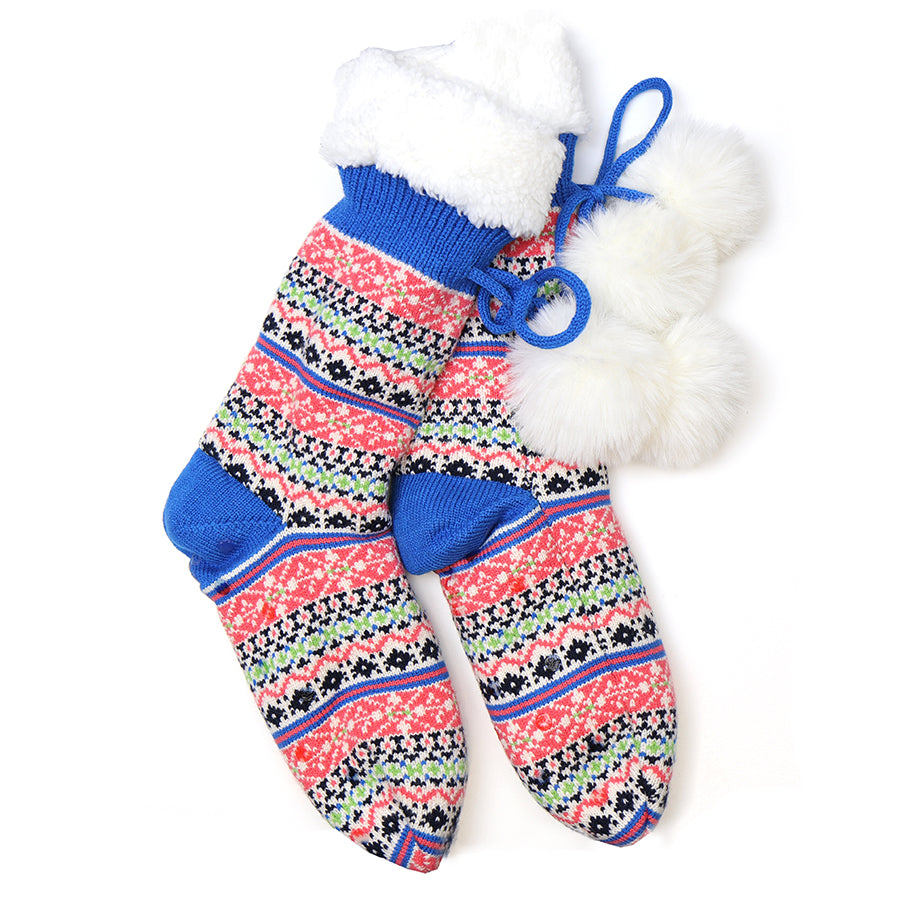 Pom Sherpa Fleece Slipper Socks