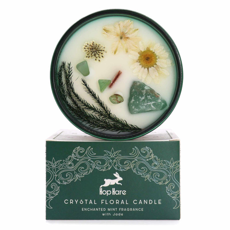 Hop Hare Crystal Floral Candle - Enchanted Mint Fragrance