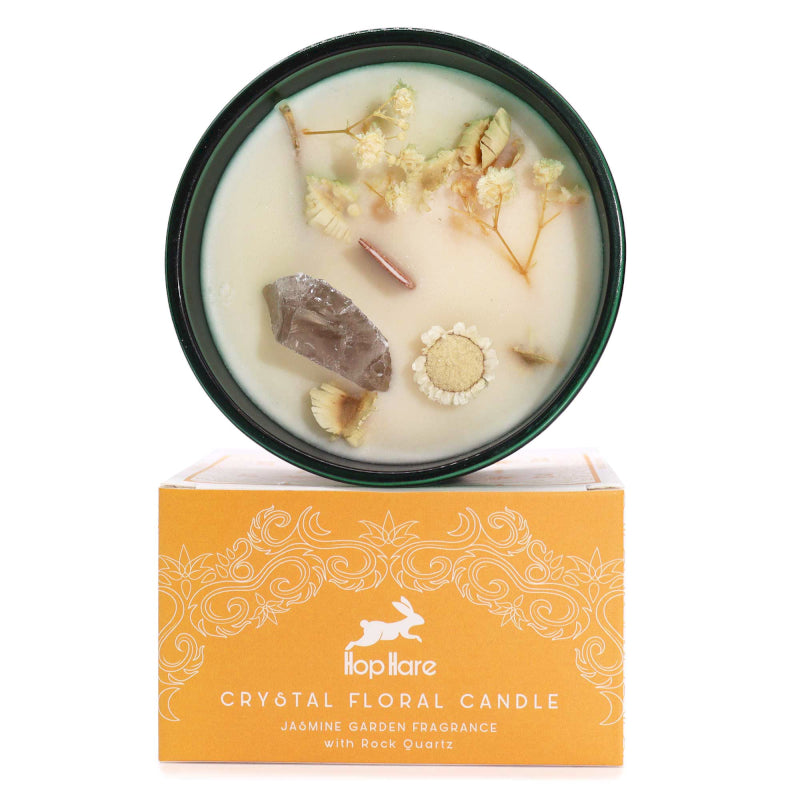 Hop Hare Crystal Floral Candle - Jasmine Garden Fragrance