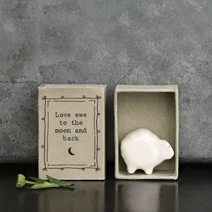 East of India Matchbox love ewe to the moon and back