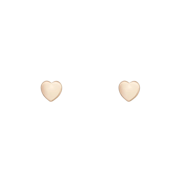 D&X Gold heart stud earrings