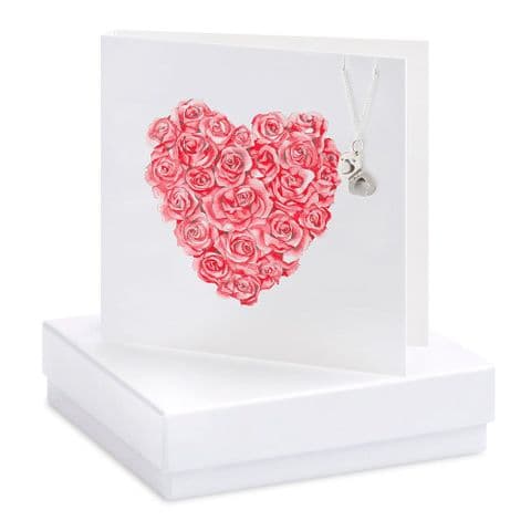 Crumble and Core Boxed Rose Heart Locket Necklace Card